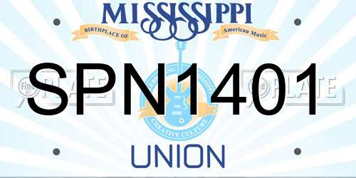 SPN1401 Mississippi License Plate