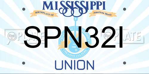 SPN32I Mississippi License Plate