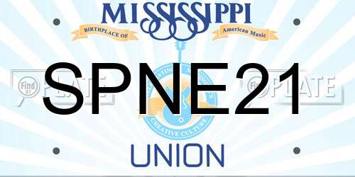 SPNE21 Mississippi License Plate