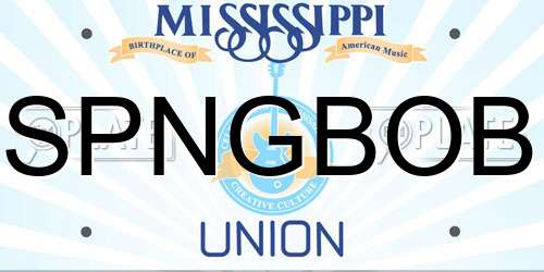 SPNGBOB Mississippi License Plate