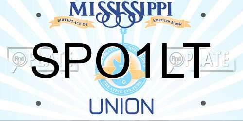 SPO1LT Mississippi License Plate