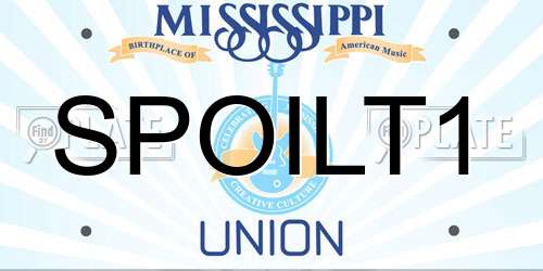 SPOILT1 Mississippi License Plate