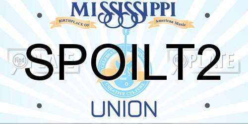 SPOILT2 Mississippi License Plate