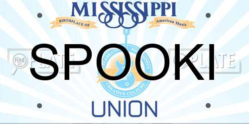 SPOOKI Mississippi License Plate