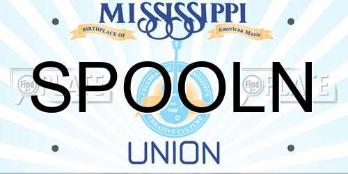 SPOOLN Mississippi License Plate
