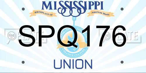 SPQ176 Mississippi License Plate