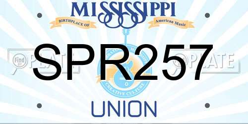 SPR257 Mississippi License Plate
