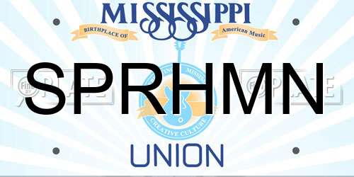 SPRHMN Mississippi License Plate