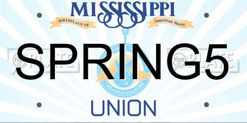 SPRING5 Mississippi License Plate