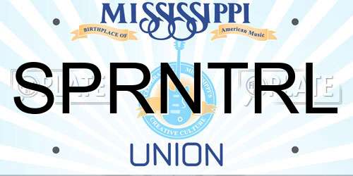 SPRNTRL Mississippi License Plate