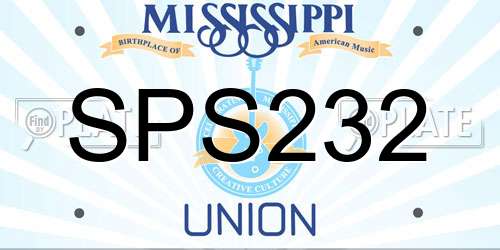 SPS232 Mississippi License Plate