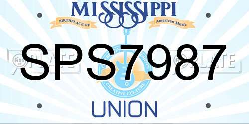 SPS7987 Mississippi License Plate