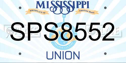 SPS8552 Mississippi License Plate