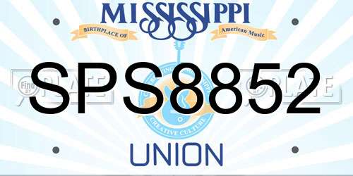 SPS8852 Mississippi License Plate
