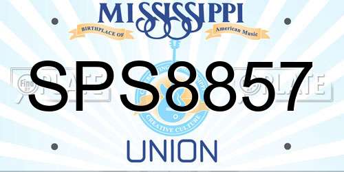 SPS8857 Mississippi License Plate