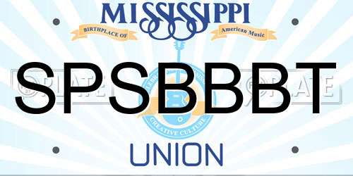 SPSBBBT Mississippi License Plate