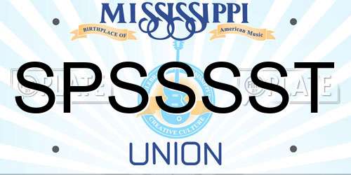 SPSSSST Mississippi License Plate