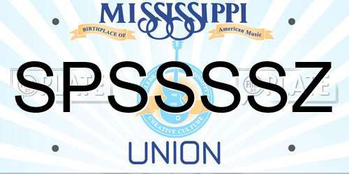 SPSSSSZ Mississippi License Plate