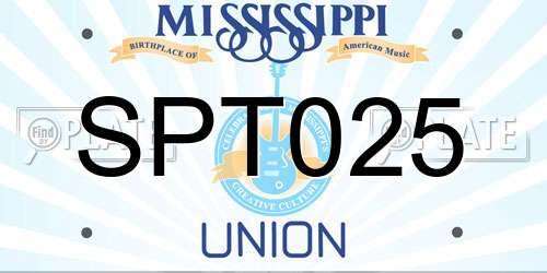 SPT025 Mississippi License Plate