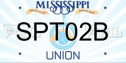 SPT02B Mississippi License Plate