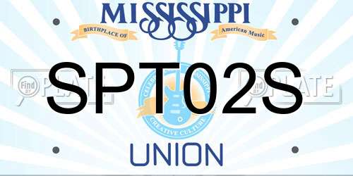SPT02S Mississippi License Plate