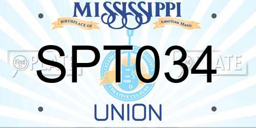 SPT034 Mississippi License Plate