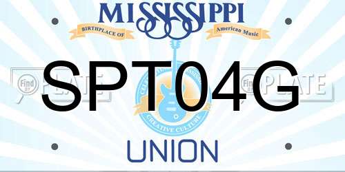 SPT04G Mississippi License Plate