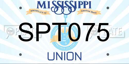 SPT075 Mississippi License Plate