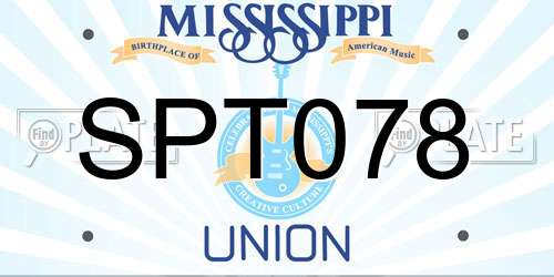 SPT078 Mississippi License Plate