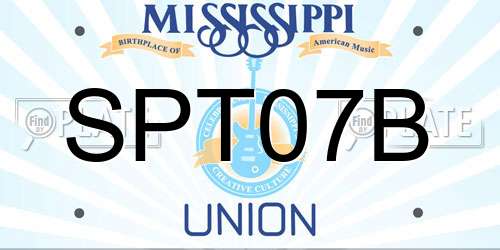 SPT07B Mississippi License Plate