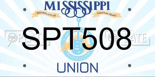 SPT508 Mississippi License Plate