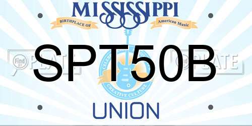 SPT50B Mississippi License Plate