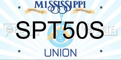 SPT50S Mississippi License Plate