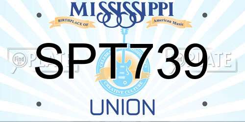 SPT739 Mississippi License Plate