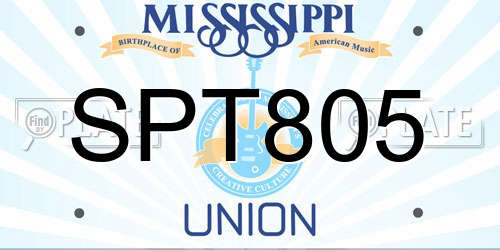 SPT805 Mississippi License Plate