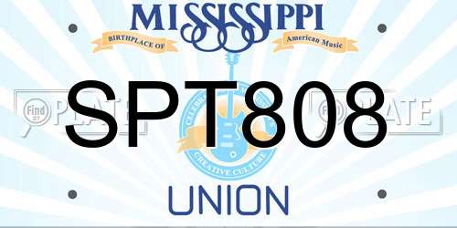 SPT808 Mississippi License Plate