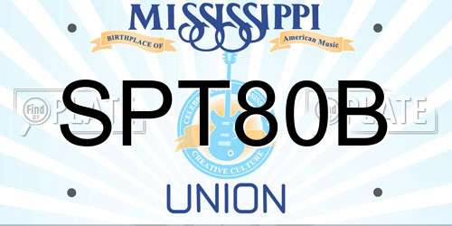 SPT80B Mississippi License Plate