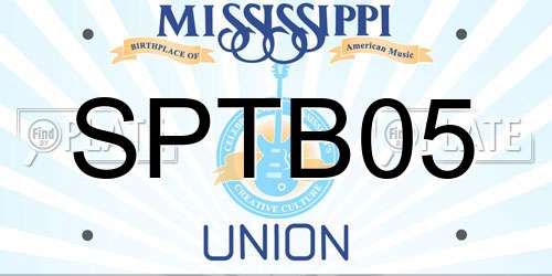 SPTB05 Mississippi License Plate