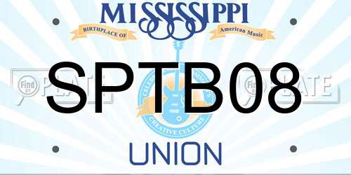 SPTB08 Mississippi License Plate