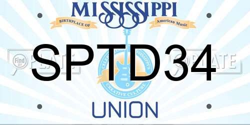 SPTD34 Mississippi License Plate