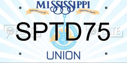 SPTD75 Mississippi License Plate