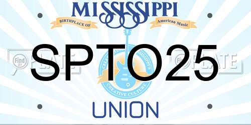 SPTO25 Mississippi License Plate