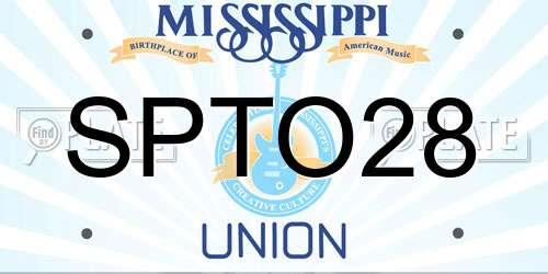 SPTO28 Mississippi License Plate