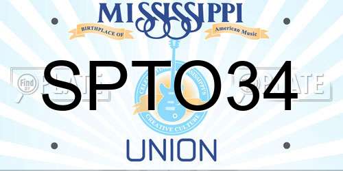 SPTO34 Mississippi License Plate