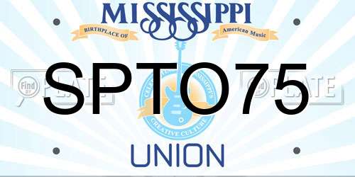 SPTO75 Mississippi License Plate