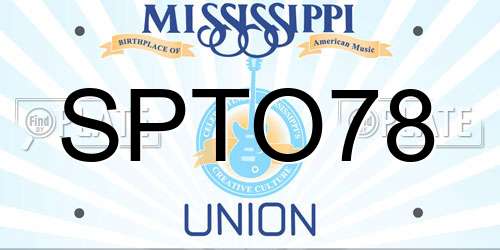 SPTO78 Mississippi License Plate