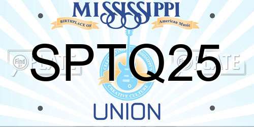 SPTQ25 Mississippi License Plate