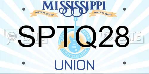 SPTQ28 Mississippi License Plate