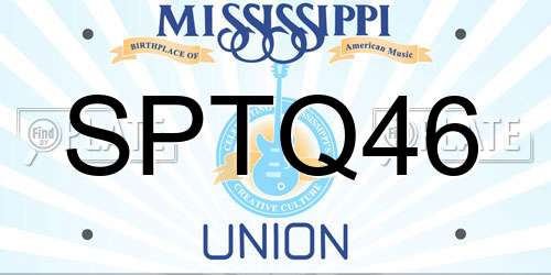 SPTQ46 Mississippi License Plate