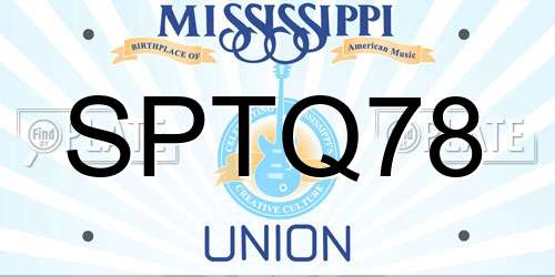 SPTQ78 Mississippi License Plate